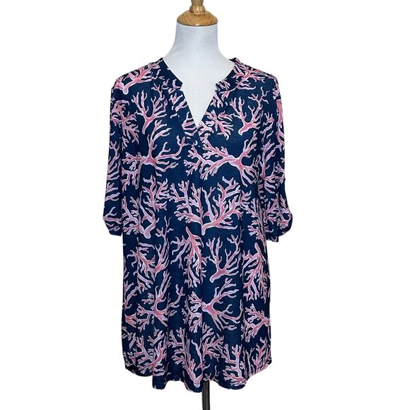 Simply Southern Tops - Simply Southern Naples Nautical 3/4 Sleeve V-Neck Top Sz M